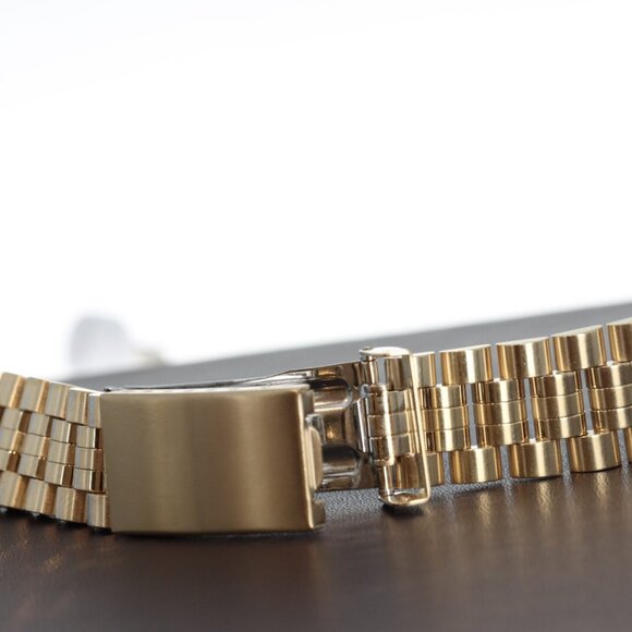 Hadley-Roma 20mm Curved Yellow Gold Plated Men's Watch Bracelet/Band, STR402YC - Picture 2 of 3